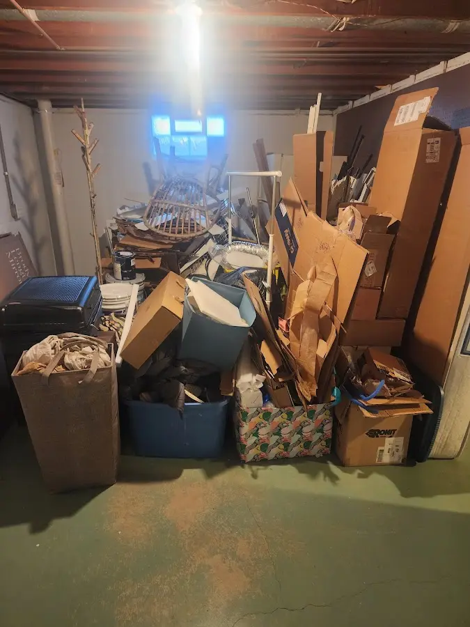 Roll-off dumpster container at job site for 4 Yard Dumpster Rental in New Ipswich